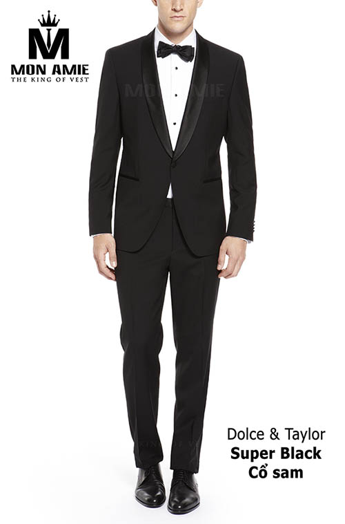 Bộ Tuxedo Đen D&T Super Black - Cổ Sam