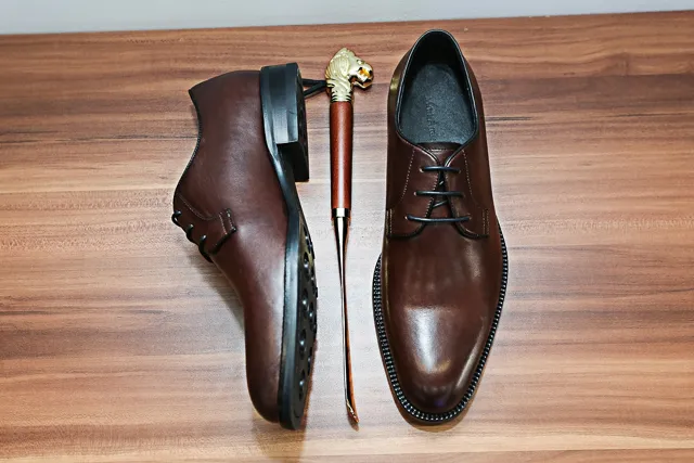 Giày Tây Nam Cao Cấp Italia Màu Nâu Đậm DB004-01 Tuxedo