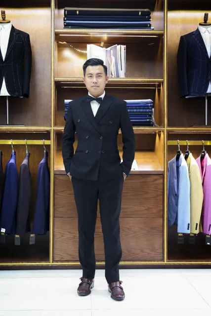 Bộ Vest Nam 6 Nút Màu Đen
