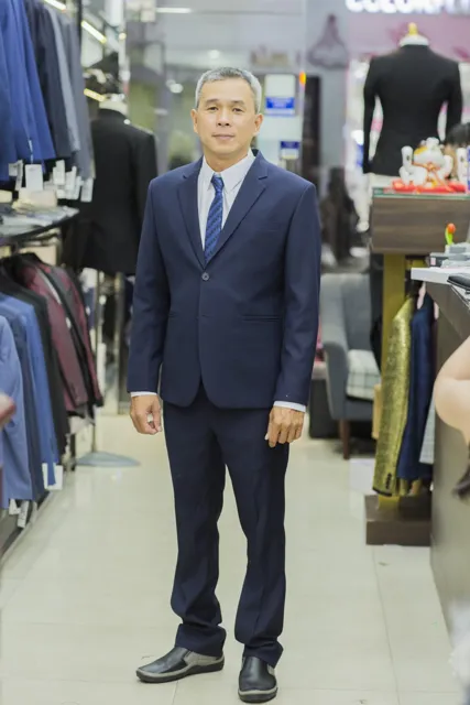 Suit Sui Gia 2 Nút Màu Xánh Đen