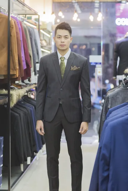 Bộ Vest Nam Caro Nâu