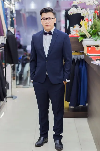 Bộ Vest Chú Rể Màu Xanh Đen