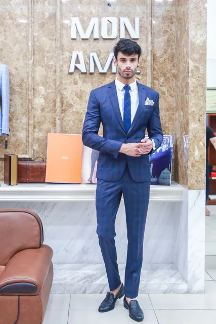 Bộ Suit Doanh Nhân Màu Xanh Caro