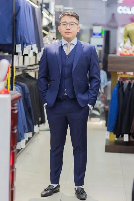 Bộ Vest Nam Màu Xanh Navy - Chưa Bao Gồm Ghile