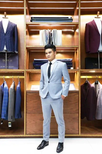 Bộ Vest Nam Màu Xanh Sáng