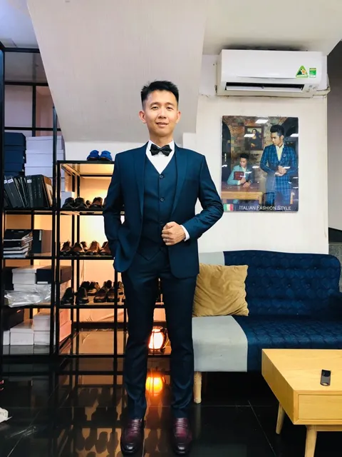 Bộ Vest Nam Màu Xanh Cổ Vịt - Chưa Bao Gồm Ghile