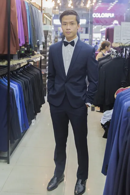 Bộ Vest Nam Màu Xan Đen