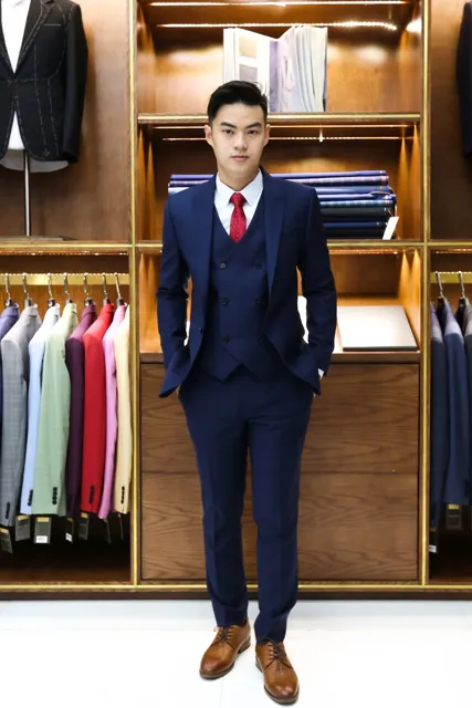 Bộ Vest Nam Màu Xanh Đen - Chưa Bao Gồm Ghile