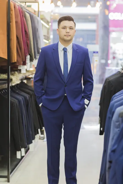 Bộ Suit 1 Nút Màu Xanh Navy