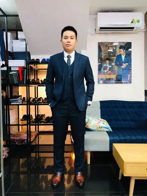 Bộ Suit Xanh Công Sở 60% Wool - Chưa Bao Gồm Ghile