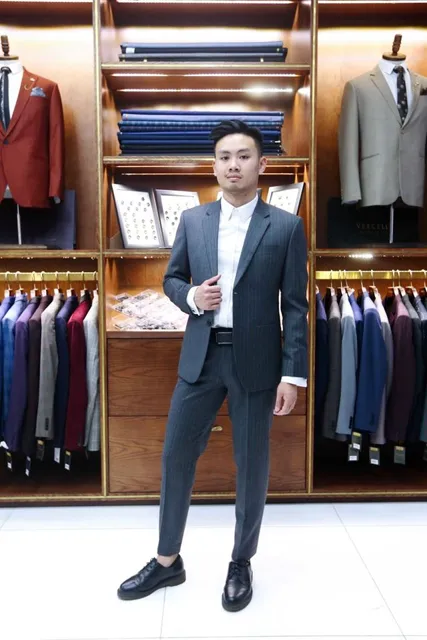Bộ Suit Caro Xám Sang Trọng