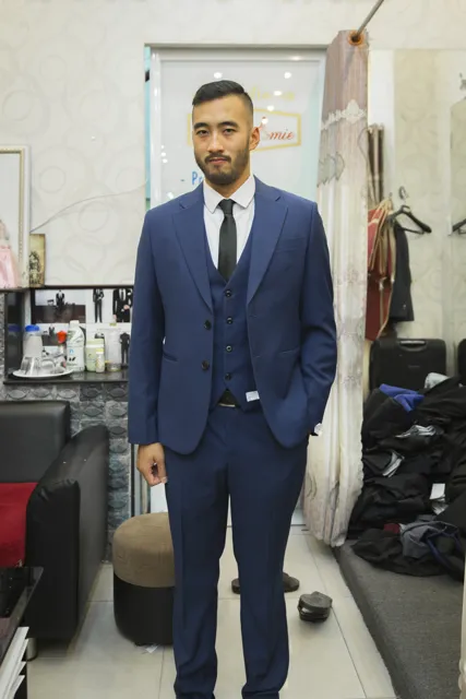Bộ Suit 2 Nút Màu Xanh Navy Cho Chú Rể - Chưa Bao Gồm Ghile