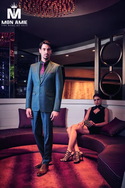 Bộ suit nam cao cấp xanh caro D595-1 - Chưa bao gồm ghile