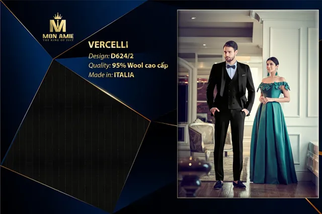 Bộ Comple Nam Màu Đen Sọc Italia Super 160s D624-2