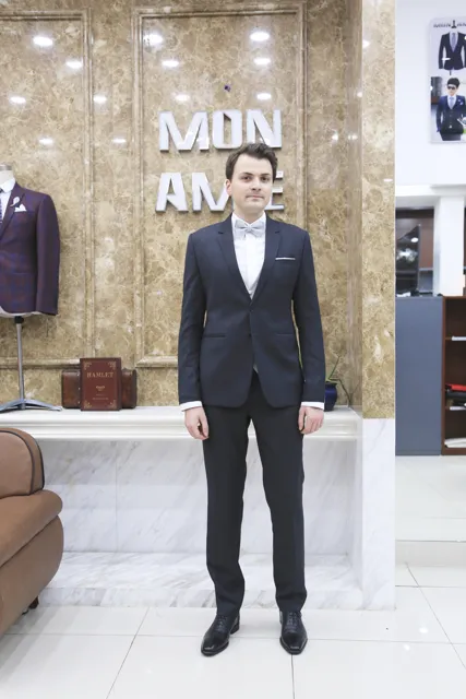 Bộ Suit 2 Nút Màu Xanh Đen
