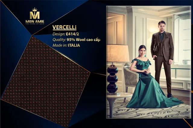 Bộ Comple Nam Màu Nâu Đỏ Italia Super 160s E414-2