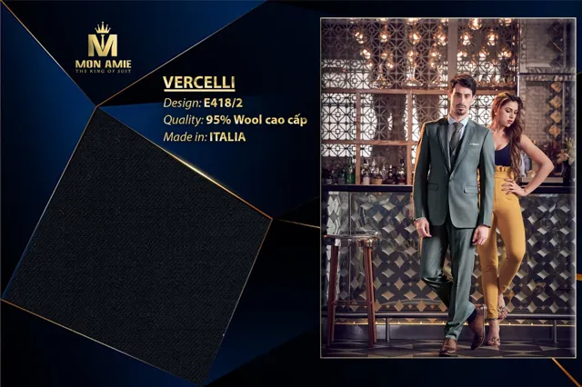 Bộ Comple Nam Màu Xám Đậm Italia Super 160s E418-2