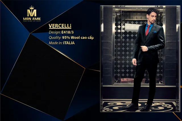 Bộ Comple Nam Màu Đen Italia Super 160s E418-3