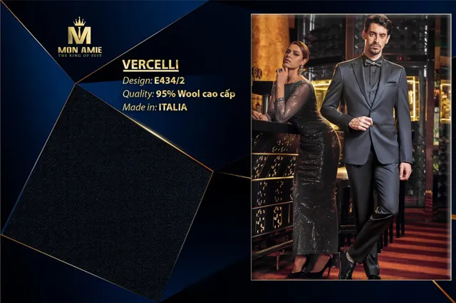 Bộ Comple Nam Màu Xám Đậm Italia Super 160s E434-2