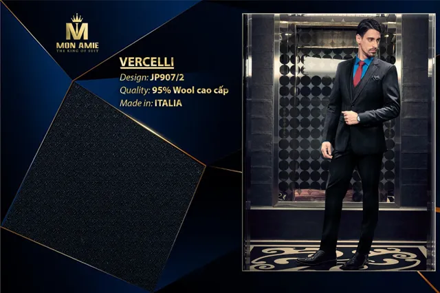 Bộ Comple Nam Màu Xanh Đen Italia Super 160s JP907-2