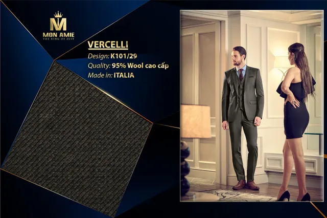 Bộ Comple Nam Màu Xám Đậm Italia Super 160s K101-29