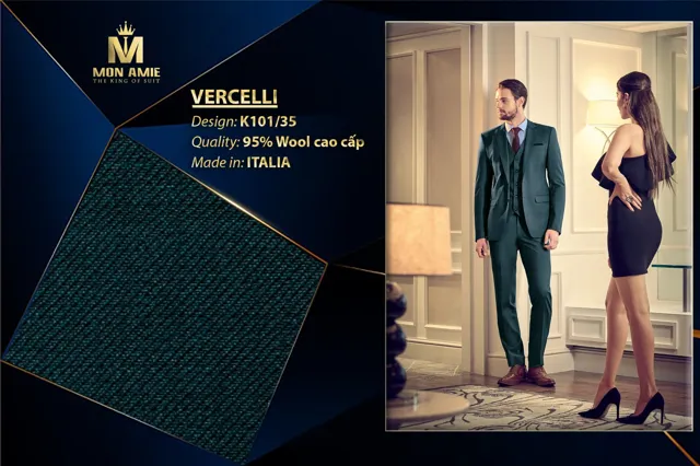 Bộ Comple Nam Màu Xanh Cổ Vịt Italia Super 160s K101-35