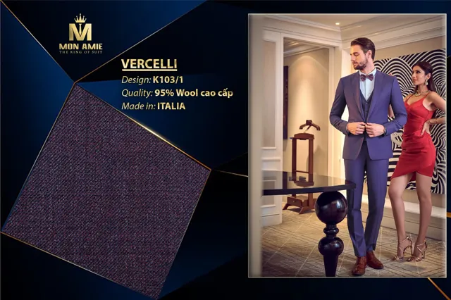Bộ Comple Nam Màu Tím Italia Super 160s K103-1