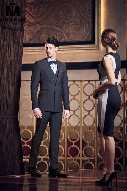 Bộ suit nam cao cấp đen M622-2 - Chưa bao gồm ghile