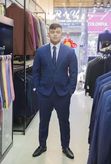 Bộ Suit Màu Xanh Navy Trẻ Trung