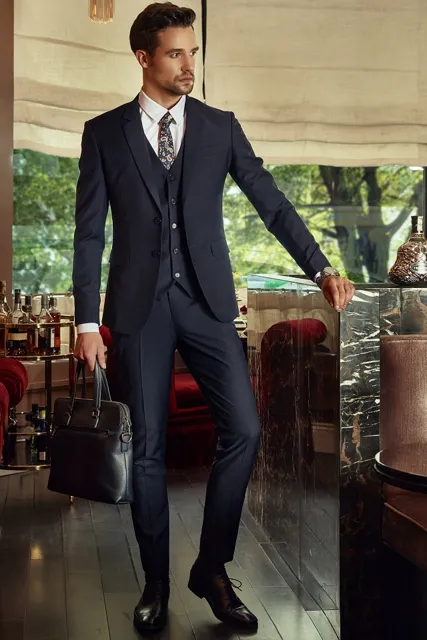 Bộ Suit Doanh Nhân Xanh Đen - Chưa bao gồm ghile