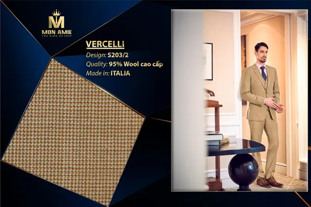 Bộ Comple Nam Màu Kem Italia Super 160s S203-2