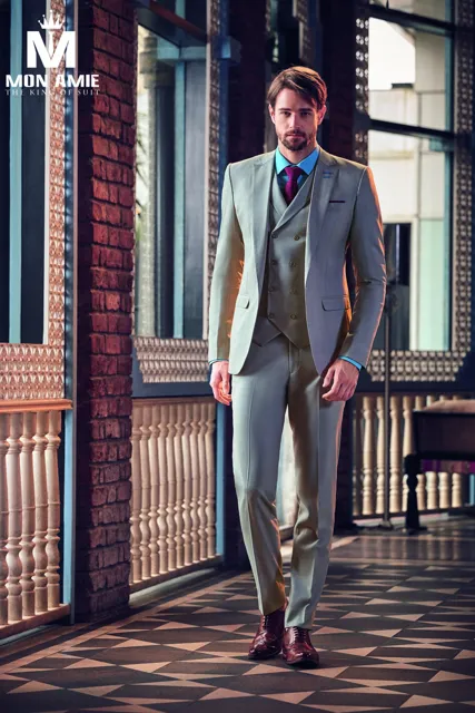 Bộ suit nam cao cấp kem đậm WI2005-1 - Chưa bao gồm ghile