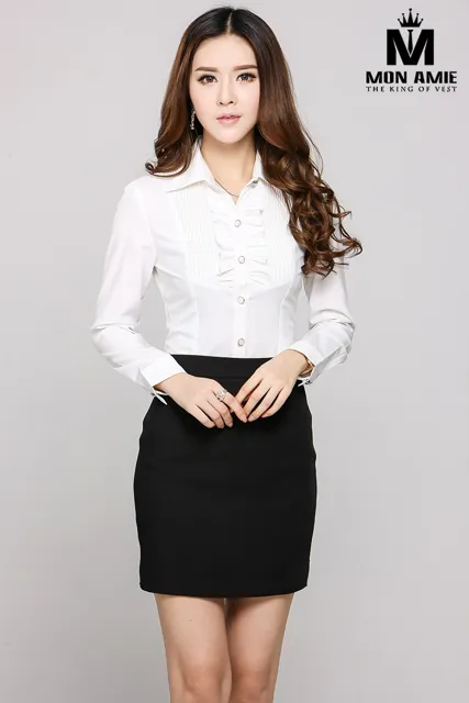 Áo Đồng Phục Sơ mi nữ cao cấp trắng sọc SMN16