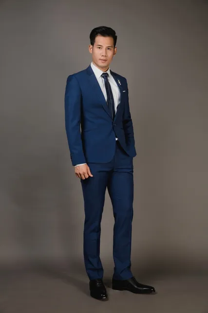 Bộ Vest Cưới D&T Xanh Navy - Cổ Ve Xuôi - 1 Nút - 624750