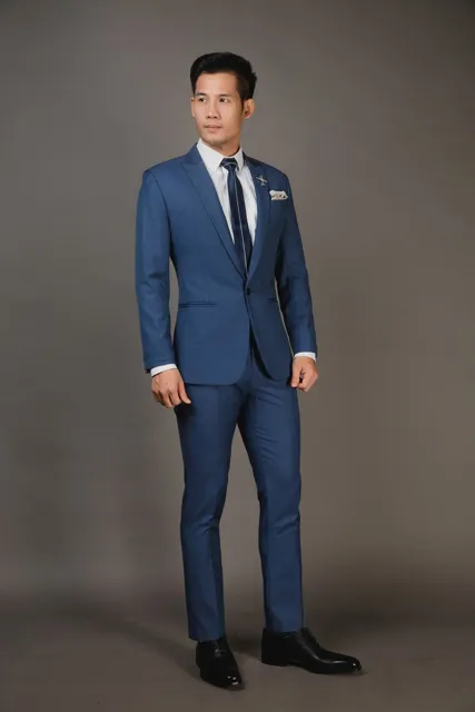 Đồng Phục Vest Nam Cao Cấp Xanh Navy Nhạt DT749