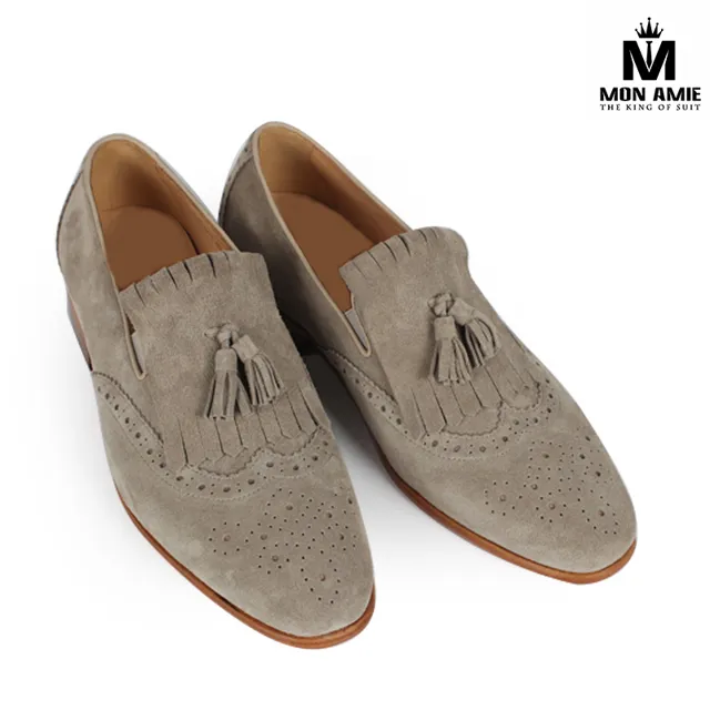 Giày Tây Nam Cao Cấp Loafer Màu Xám LF30004 Tuxedo