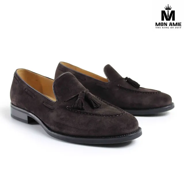 Giày Tây Nam Cao Cấp Loafer Màu Nâu Xám LF41F Grey Tuxedo