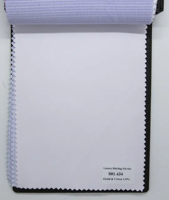 Mẫu vải may áo sơ mi trắng vân đẹp S01.434