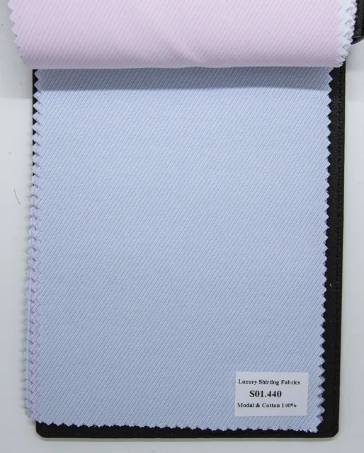 Mẫu vải may áo sơ mi xanh biển nhạt sọc xéo đẹp S01.440