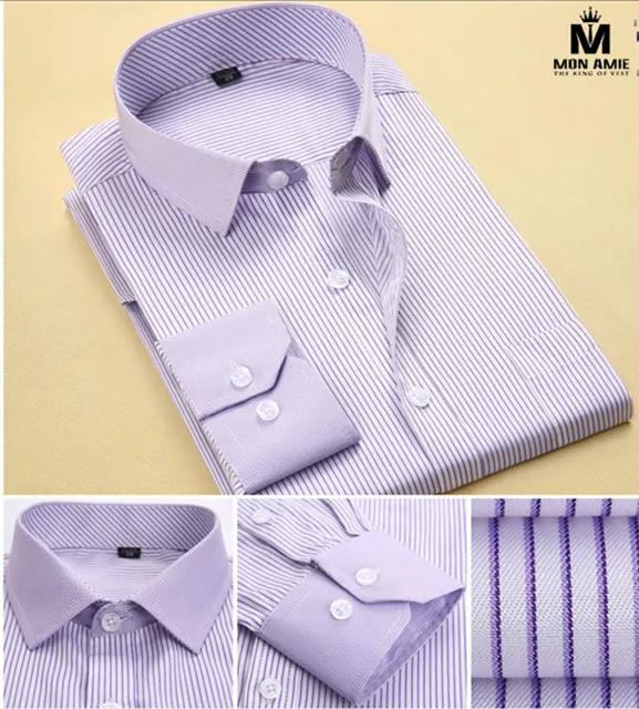 Mẫu Sơ Mi Nam Sọc Tím