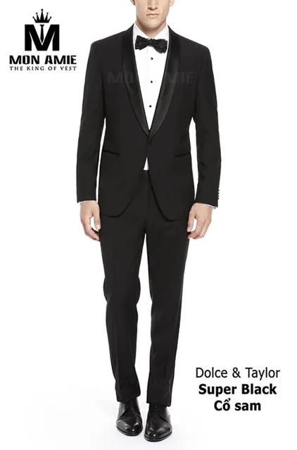 Bộ Tuxedo Đen D&T Super Black - Cổ Sam