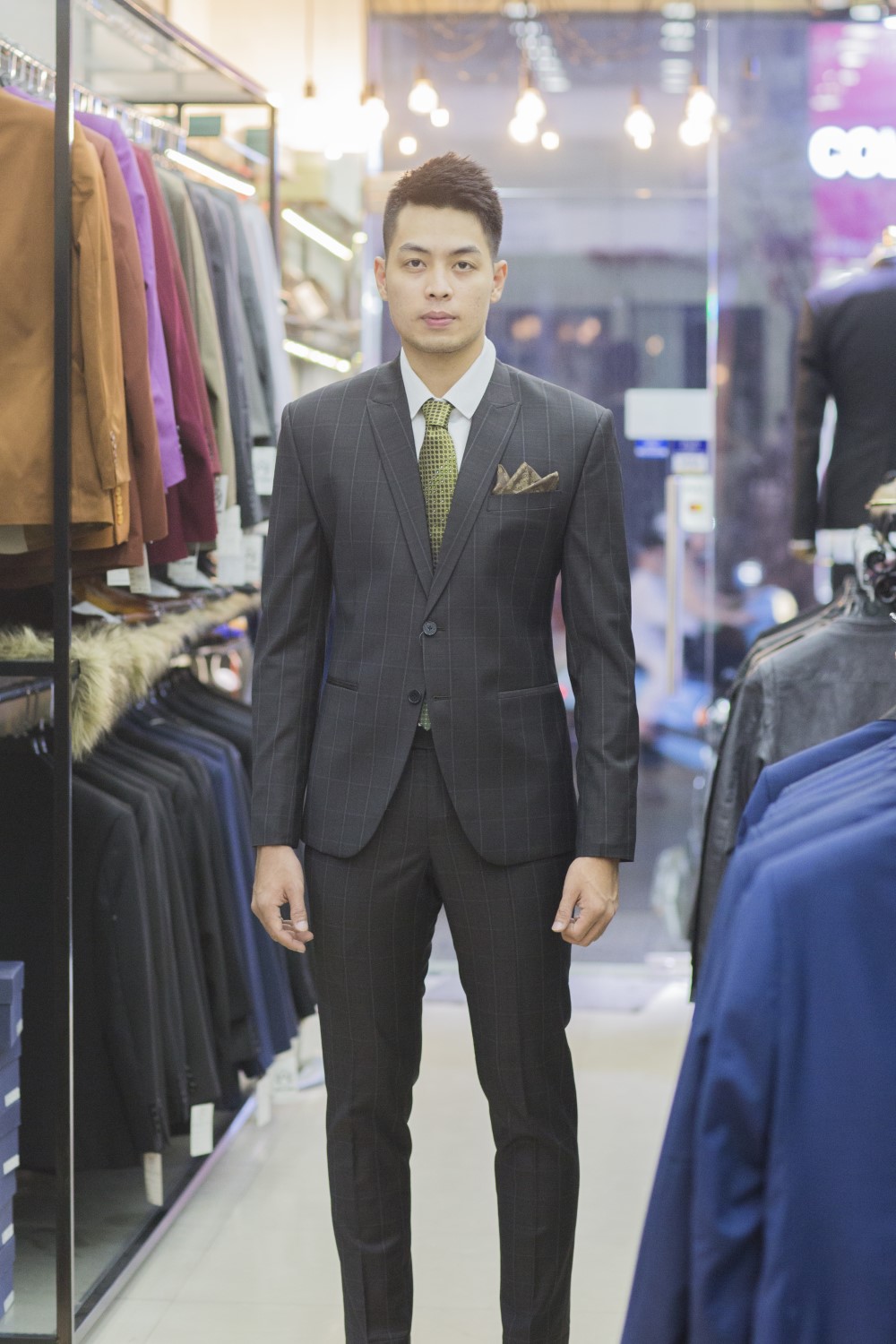 Bộ Vest Nam Màu Caro Xám — ảnh 1